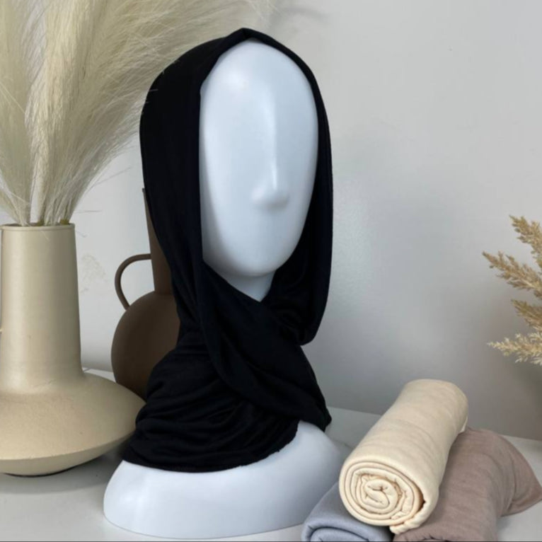 Soft & Stretchy Jersey Hijab | Black