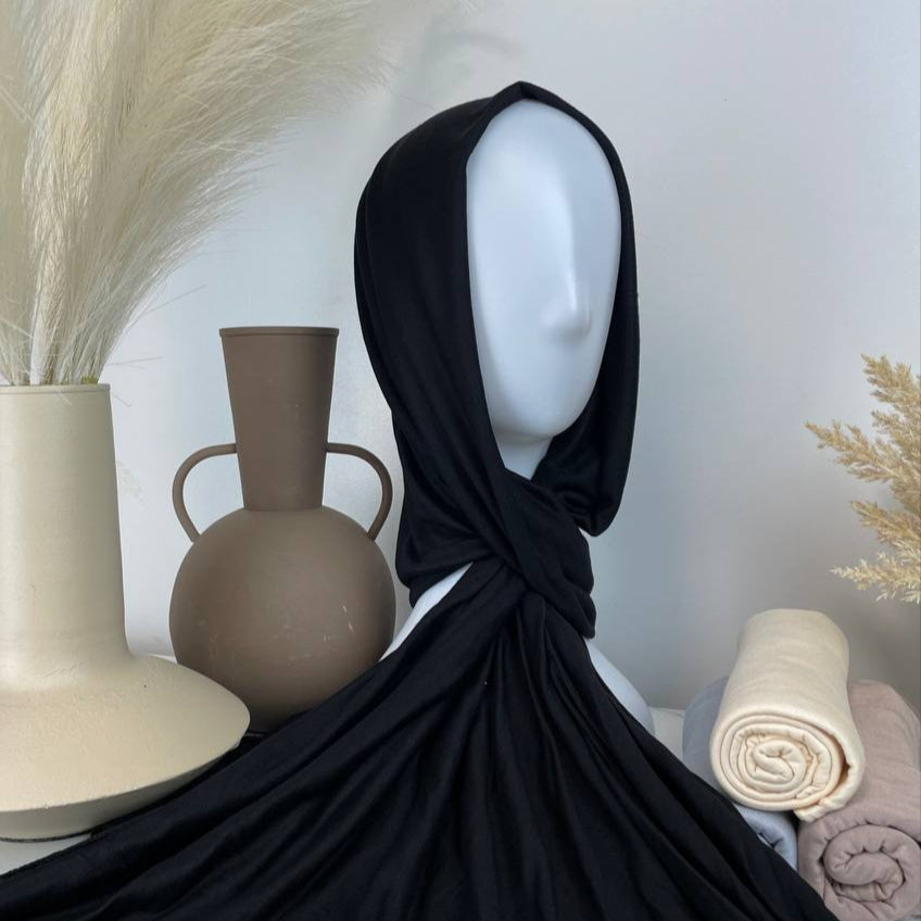 Soft & Stretchy Jersey Hijab | Black