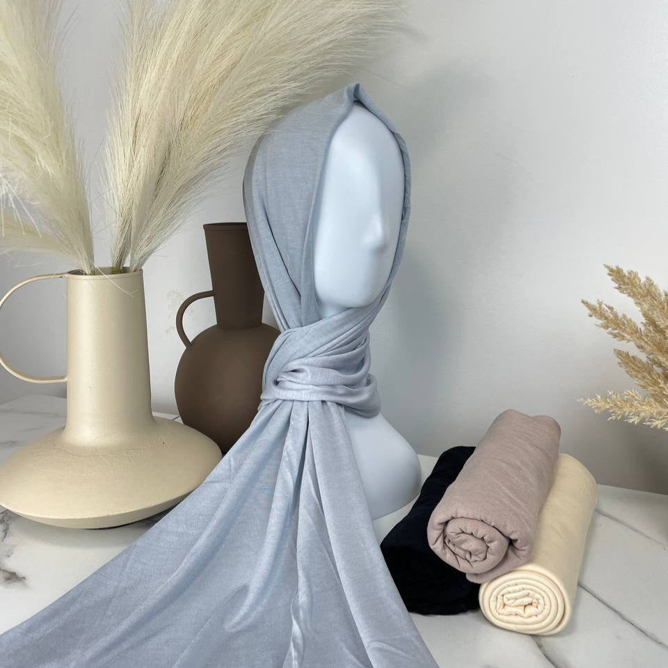 Soft & Stretchy Jersey Hijab | Cloud Gray