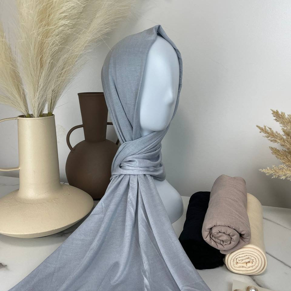 Soft & Stretchy Jersey Hijab | Cloud Gray