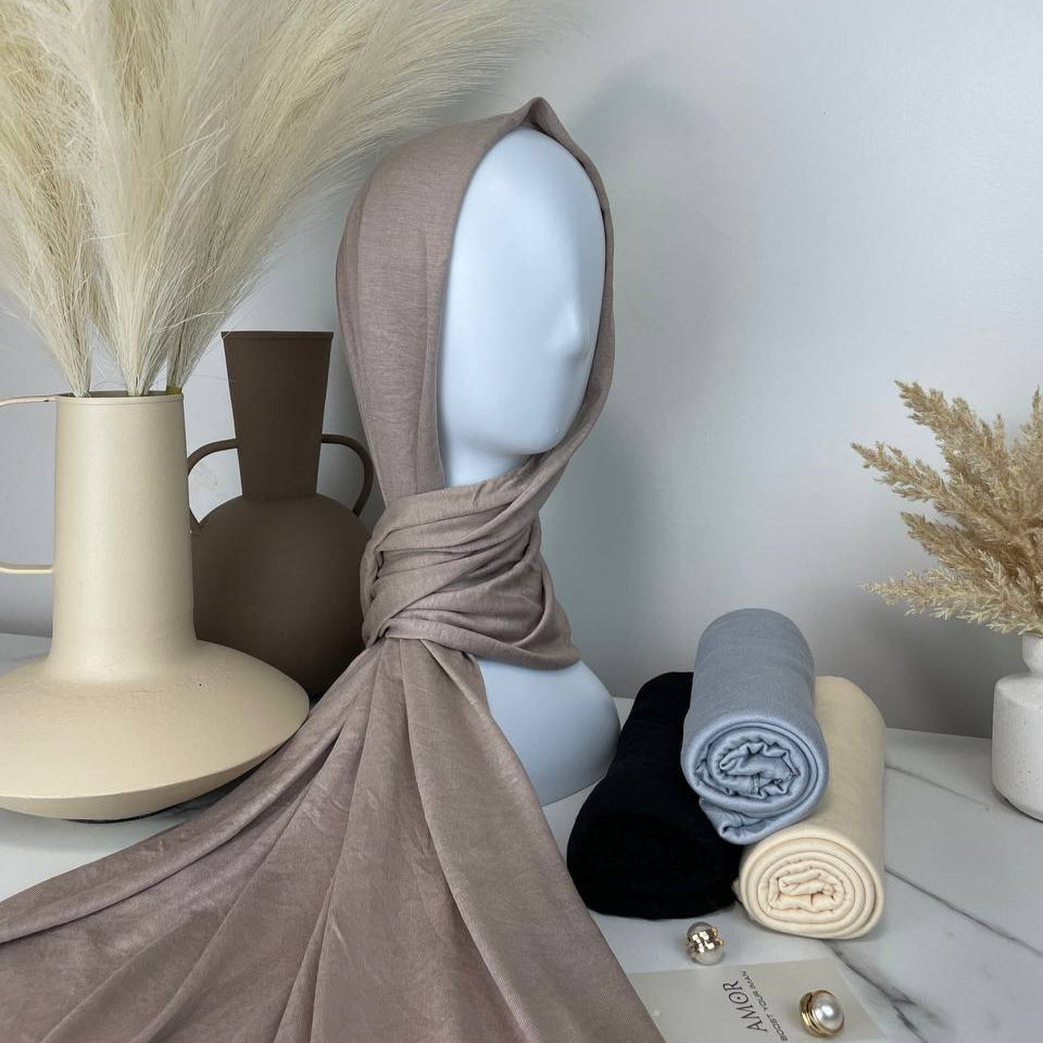 Soft & Stretchy Jersey Hijab | Light Cocoa